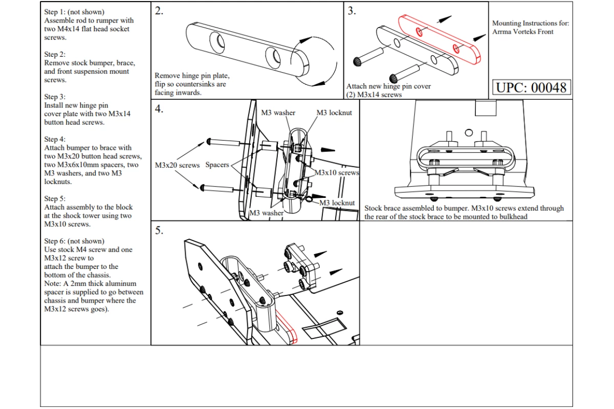 T-Bone Racing 00048 | T-Bone 1/10 ARRMA Voteks Front Bumper - Image 5